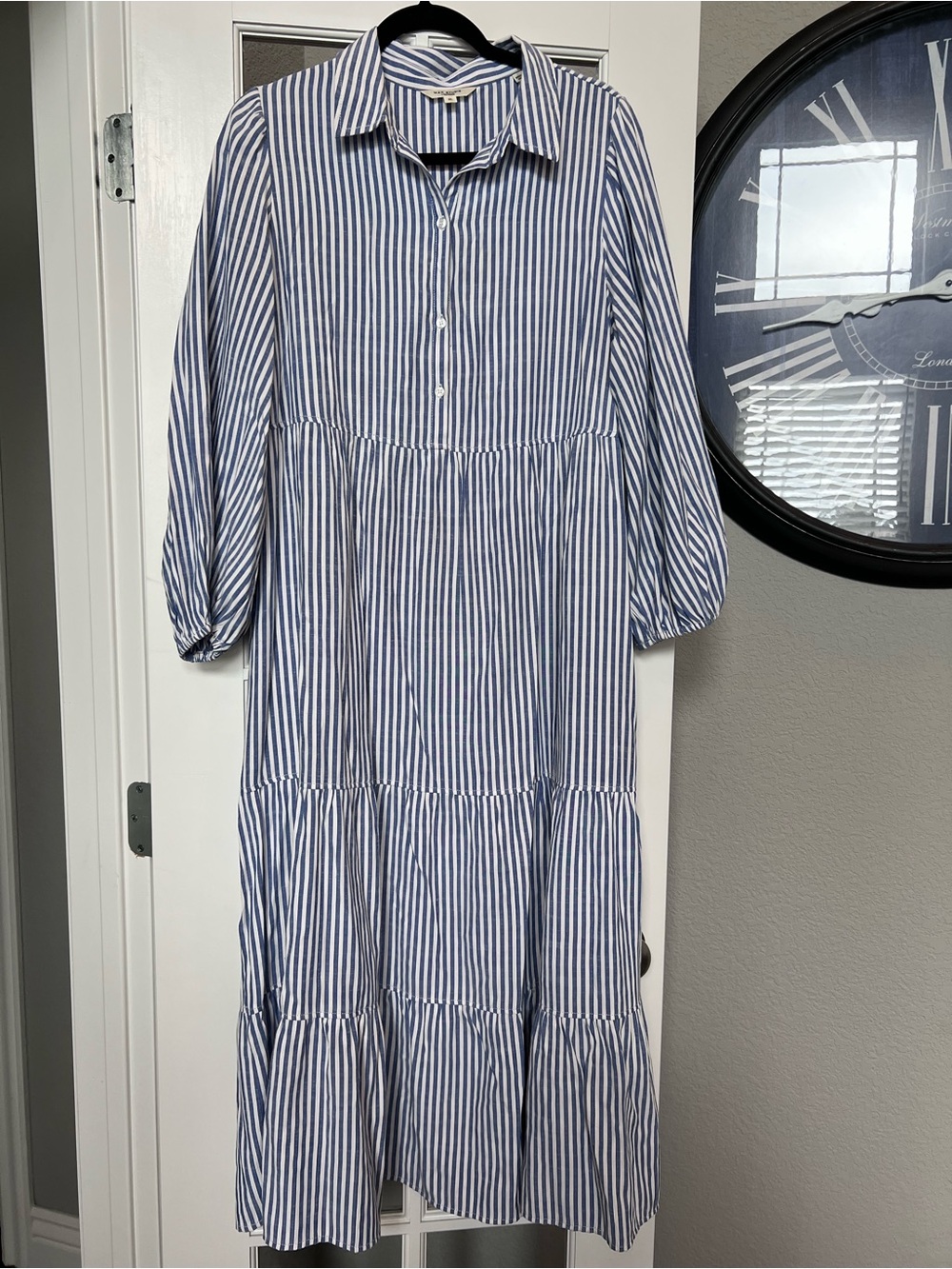 Max Studio Blue & White Striped Midi Dress - Picture 2 of 6
